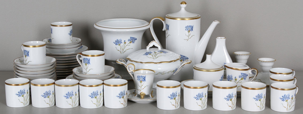 KAFFESERVIS, 56 delar, "Blåklint", Hackefors.