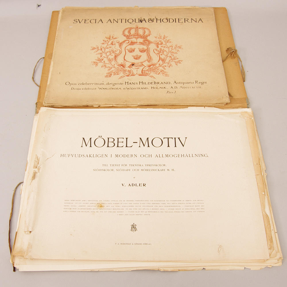 MÖBELRITNINGAR SAMT UDDRAG UR SVECIA ANTUIQUA ET HODIERNA.