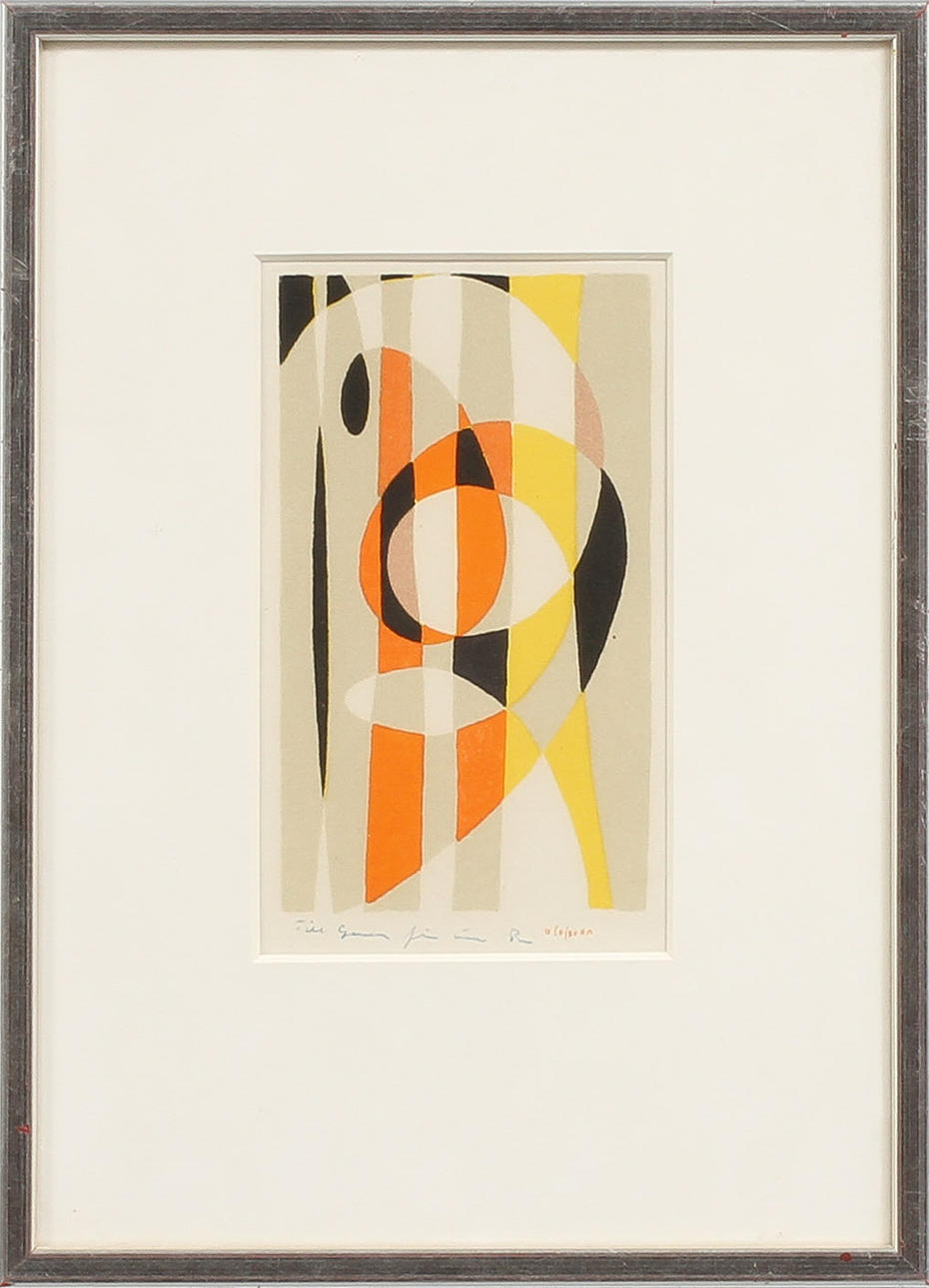 PIERRE OLOFSSON. Geometriska kompositioner. Färglitografier, 4 st, signerade.