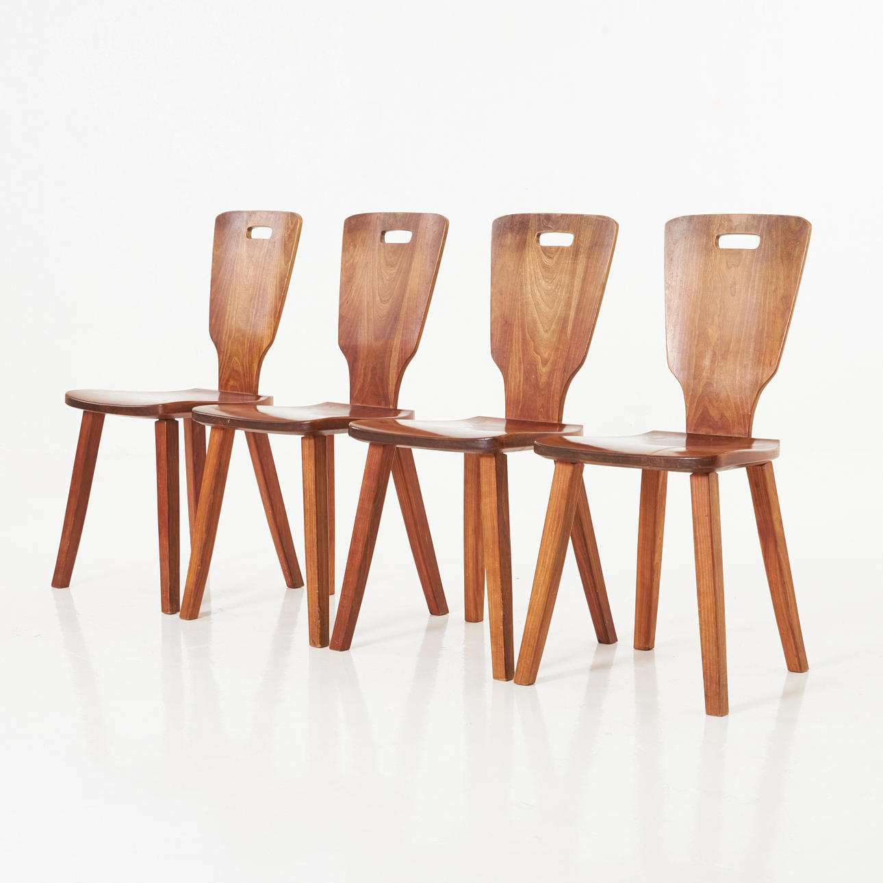 SCOTT DANIELSON. chairs, 4 pcs, cherry, signed and dated Scott Danielson Stockholm June 1, 1983.