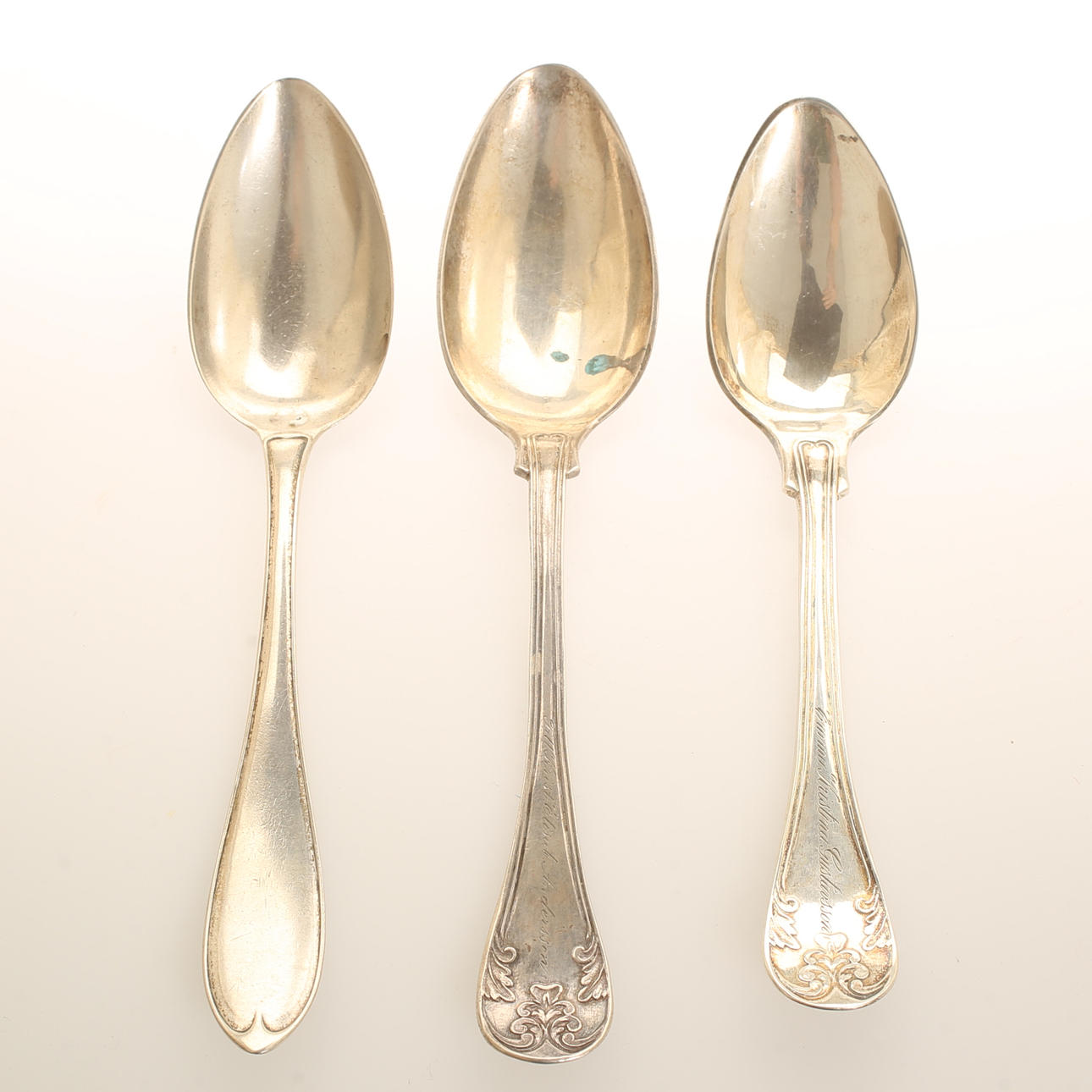 SPOONS, 3 pieces, silver, 1900s.