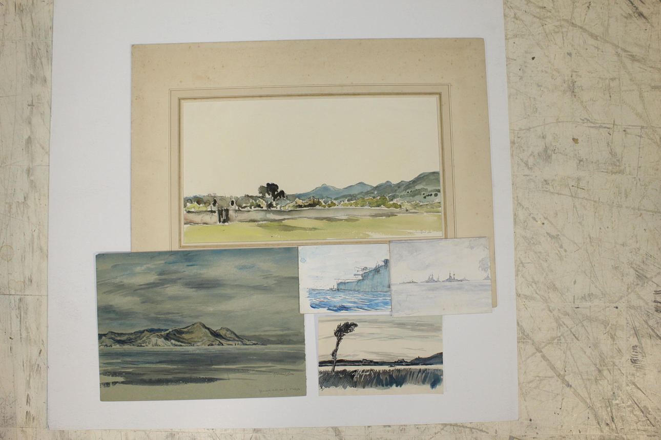 SIR MUIRHEAD BONE (1876-1953). A FOLIO OF SEVENTEEN WATERCOLOURS.