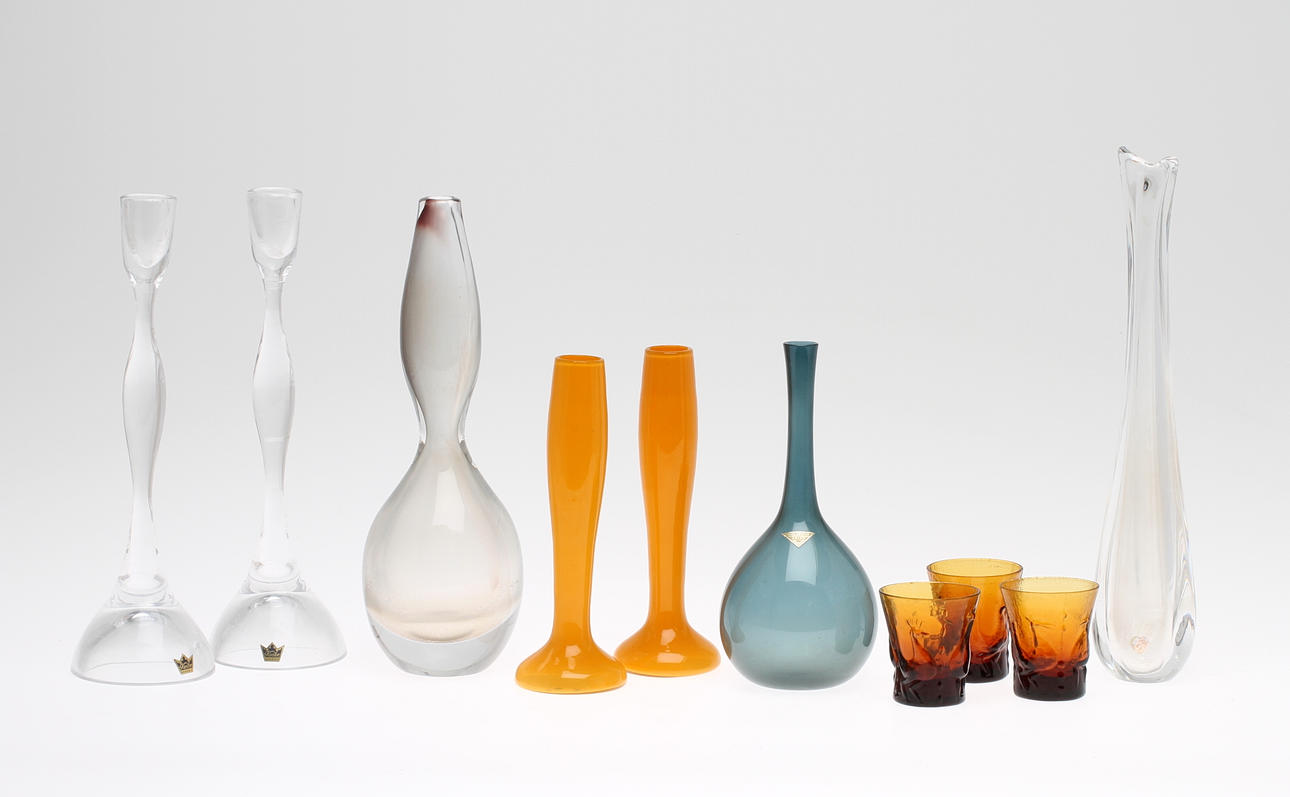 PARTI GLAS, 10 delar, bland annat Nils Landberg och Vicke Lindstrand.