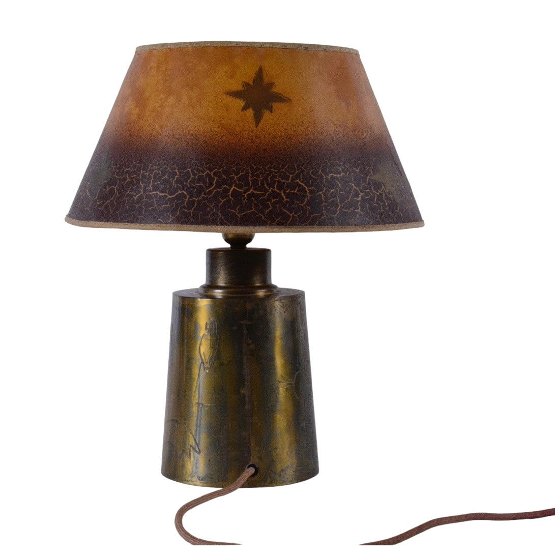 BORDSLAMPA, mässing, m1900-talets mitt.