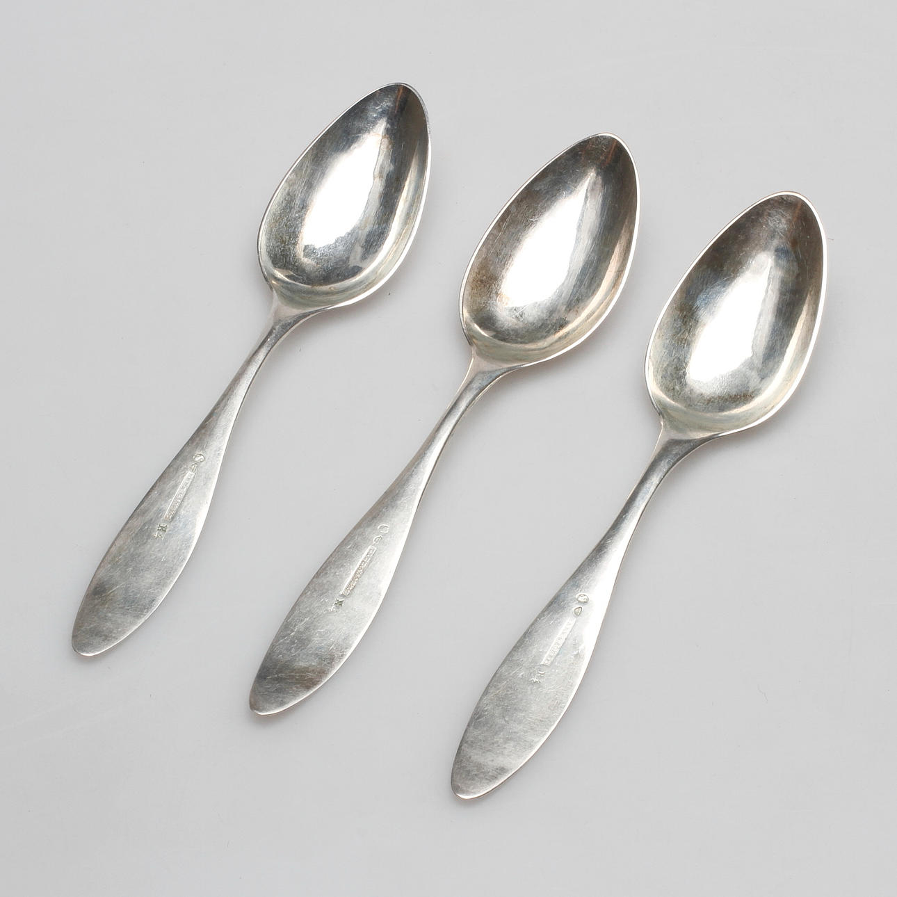 SKEDAR, 3 st, silver, Barkander & Söhrling, Linköping 1838.