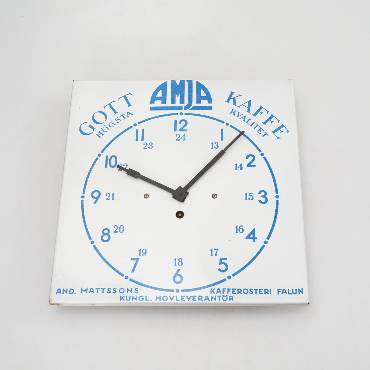 WALL CLOCK, with advertising "Amja" coffee advertising.