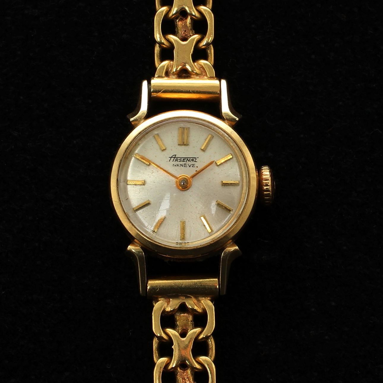 ARMBANDSUR, urtavla märkt Arsenal Geneve, boett 14k guld, länk 18k guld.