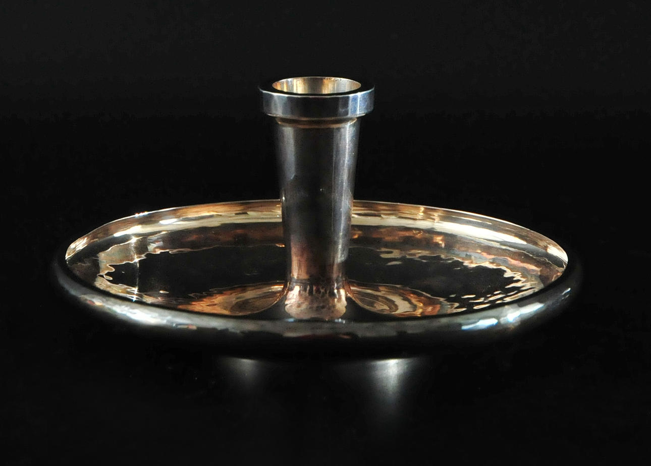 EINAR THELANDER. Silverljusstake. Stockholm 1962, ca 370 gram.