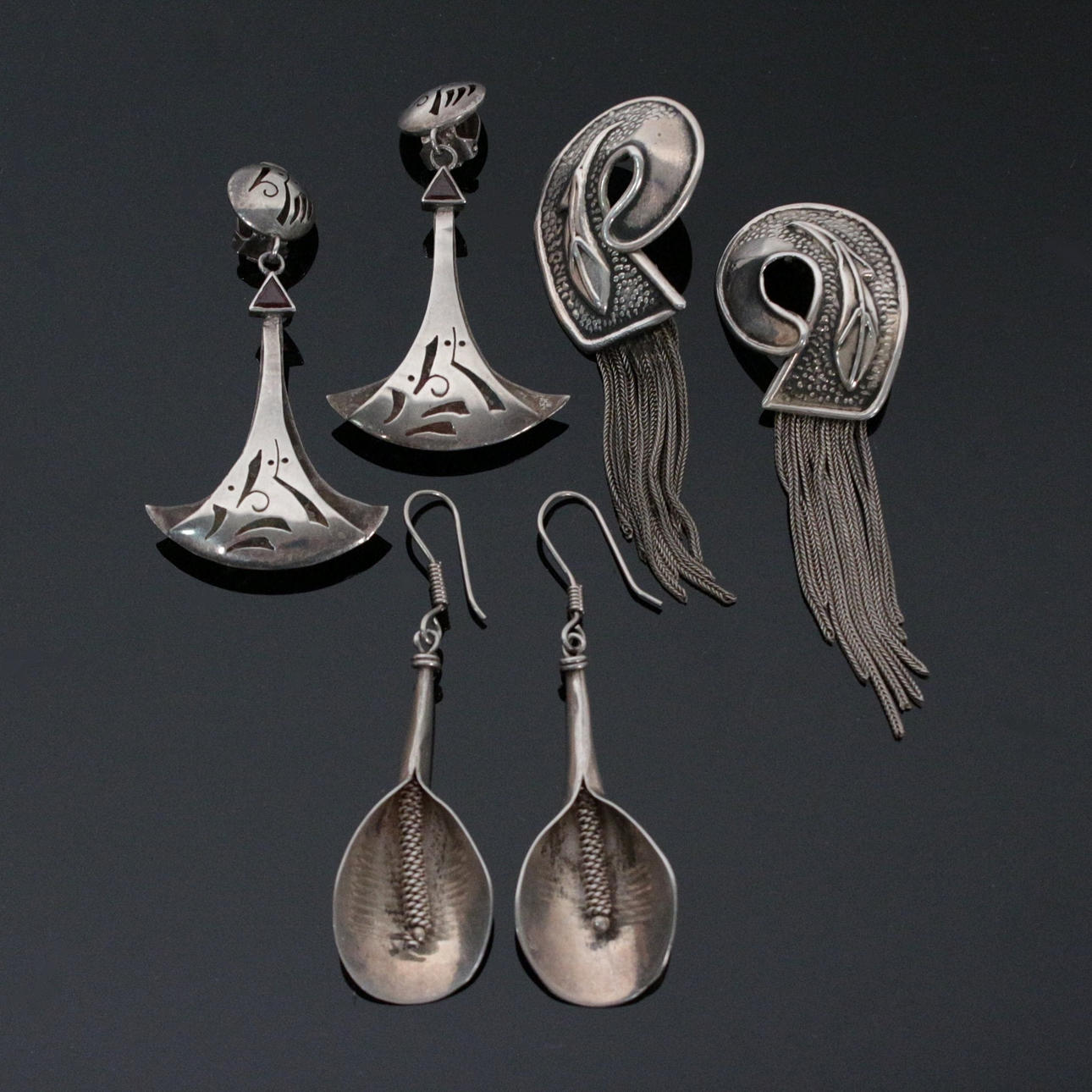 Många örhängen, 925 silver.