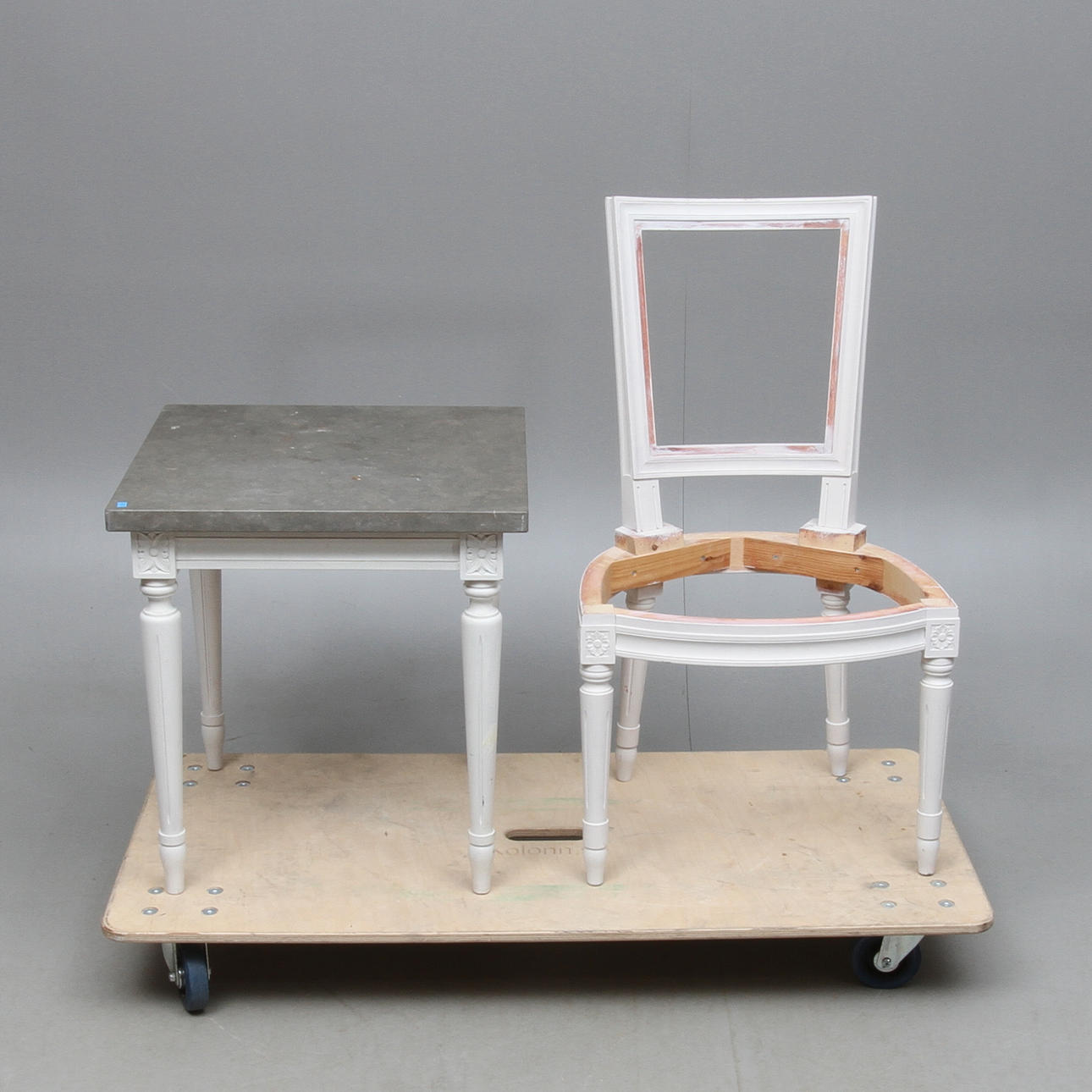 BORD med stenskiva, STOLSSTOMME, gustaviansk stil, 19/2000-tal.