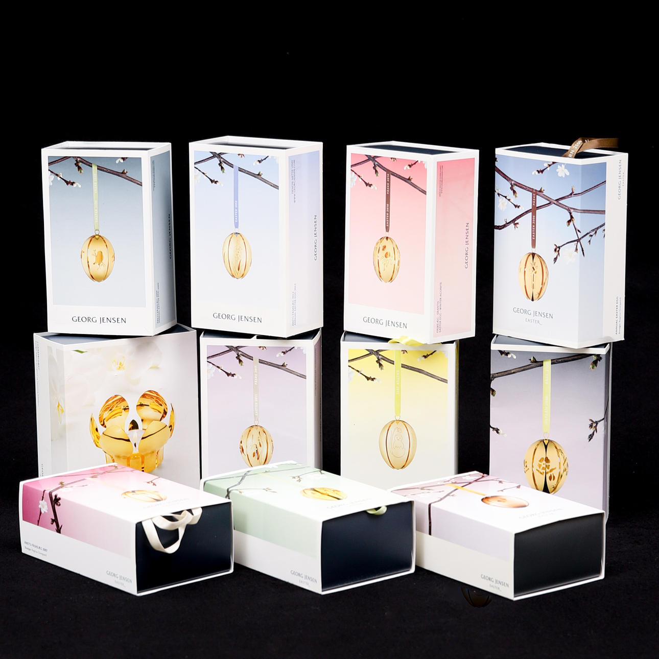 EASTER EGGS, 10 pcs and CANDLE HOLDER, Georg Jensen.