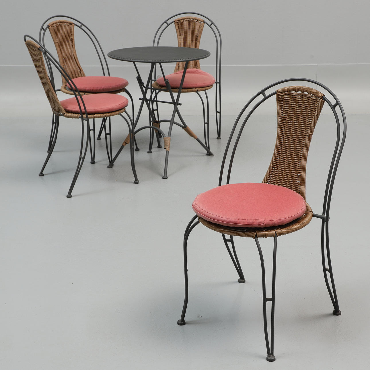 CAFE GROUP, 5 dele, metal & syntetisk rattan.