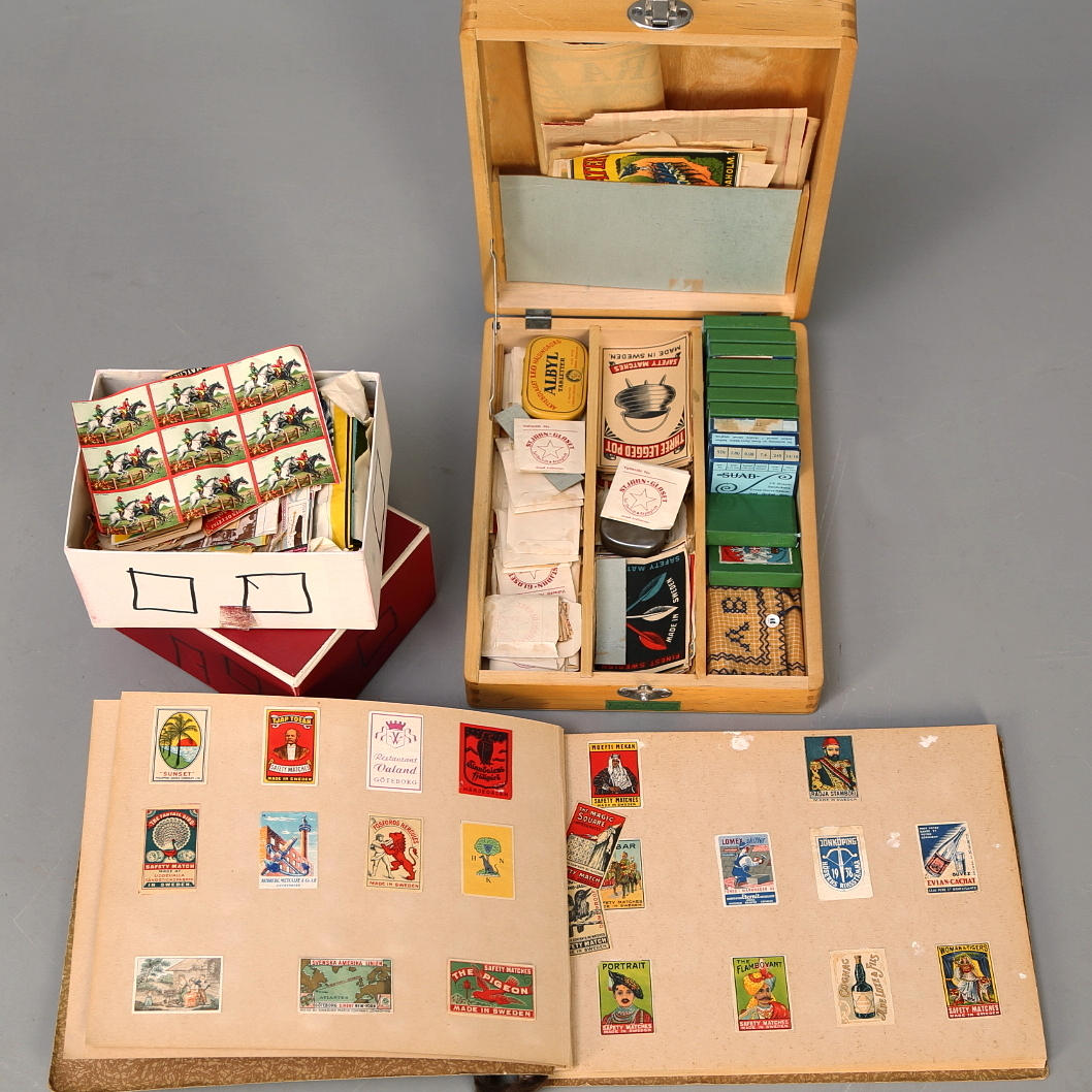 TÄNDSTICKSETIKETTER, samling.