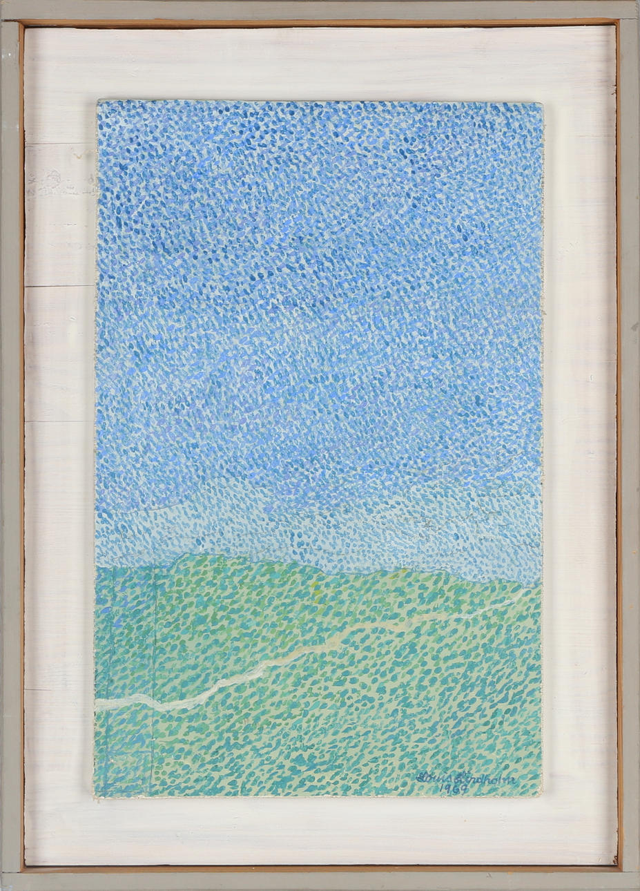 LOUIS LINDHOLM. Landskap, olja på träpannå, signerad och daterad Louis Lindholm 1969.