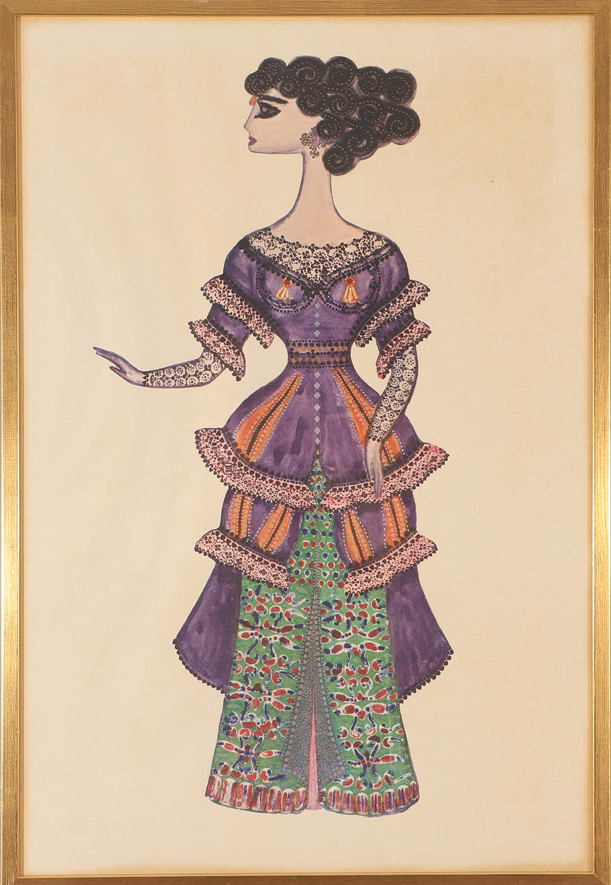 MAX WALTER SVANBERG. Kvinna i klänning, tryck.