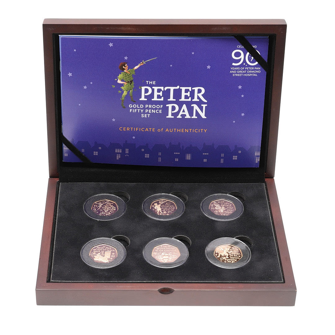 THE OFFICIAL 2020 PETER PAN GOLD PROOF 50P SET.