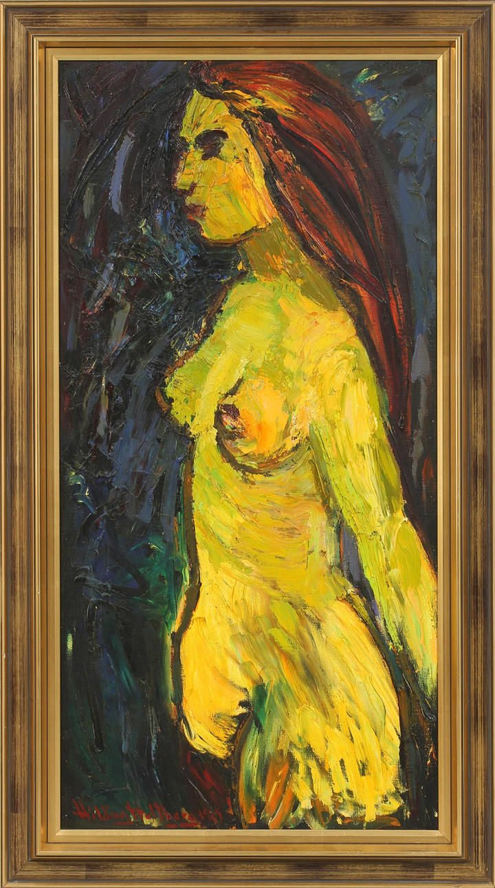 HILDING HULTBERG. Modell, olja på duk, signerad och daterad 1989.