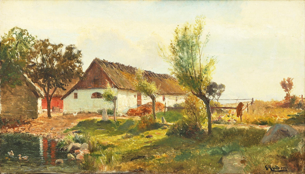 GUSTAF RYDBERG (1835-1933), ”Den skånska gården, studie från Holmeja ...