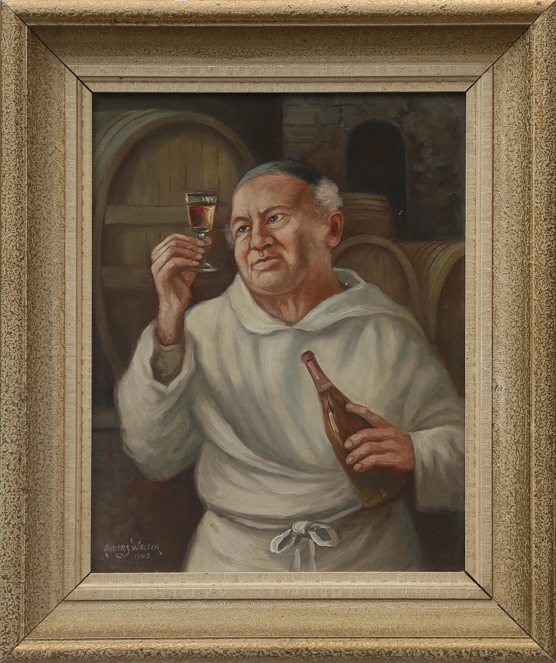 ANDERS WALLIN. OLIE på Panel, signeret 1945.