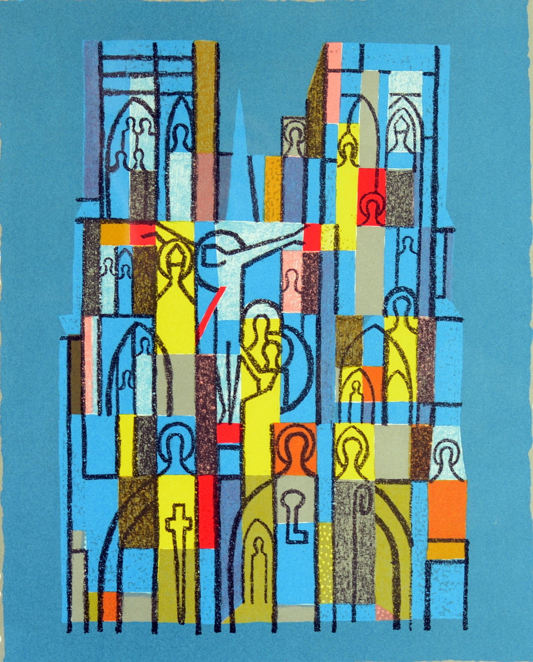 ERIK OLSON. Färglitografi.