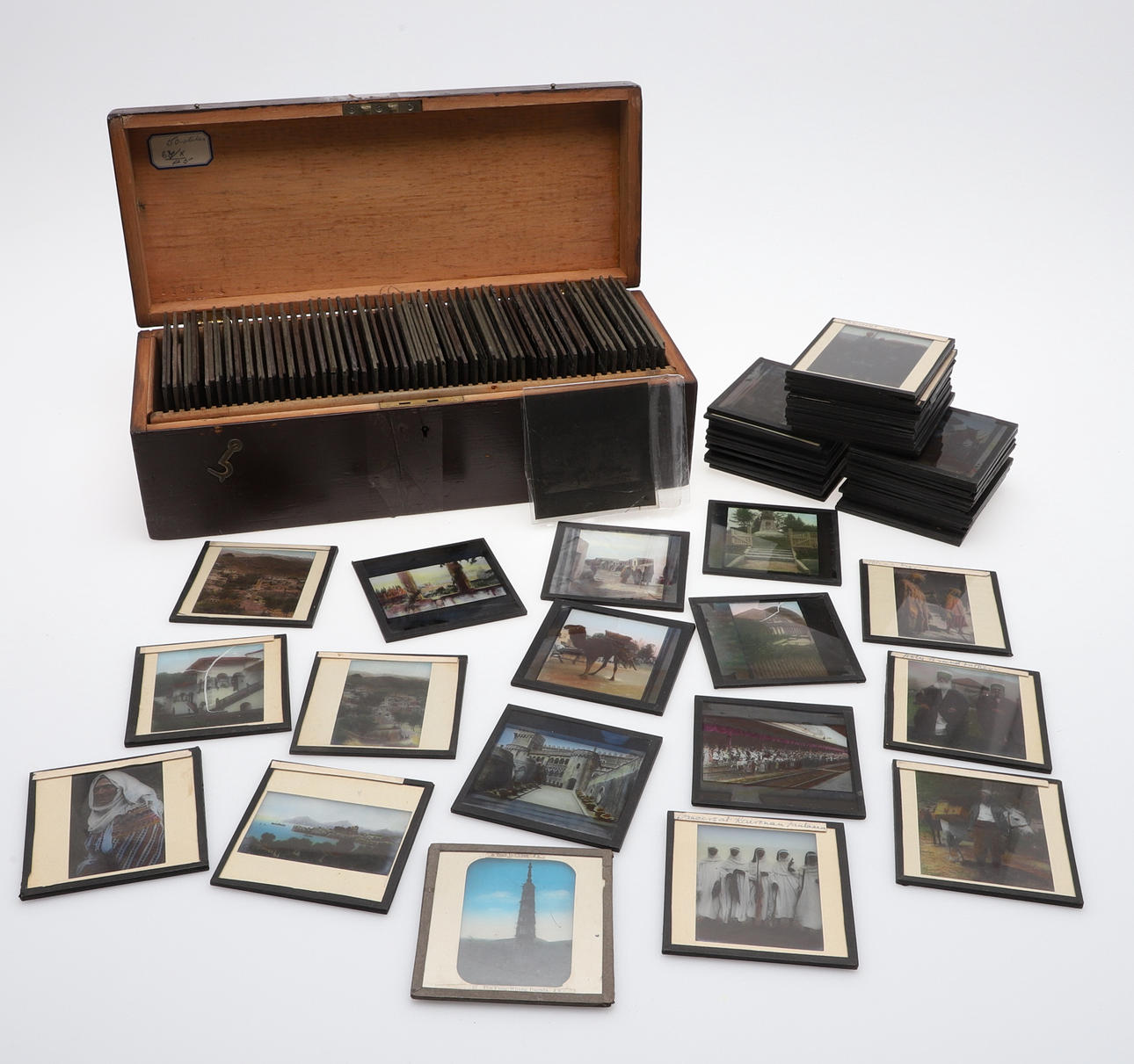MAGIC LANTERN GLASS SLIDES - EGYPT & OTHERS.