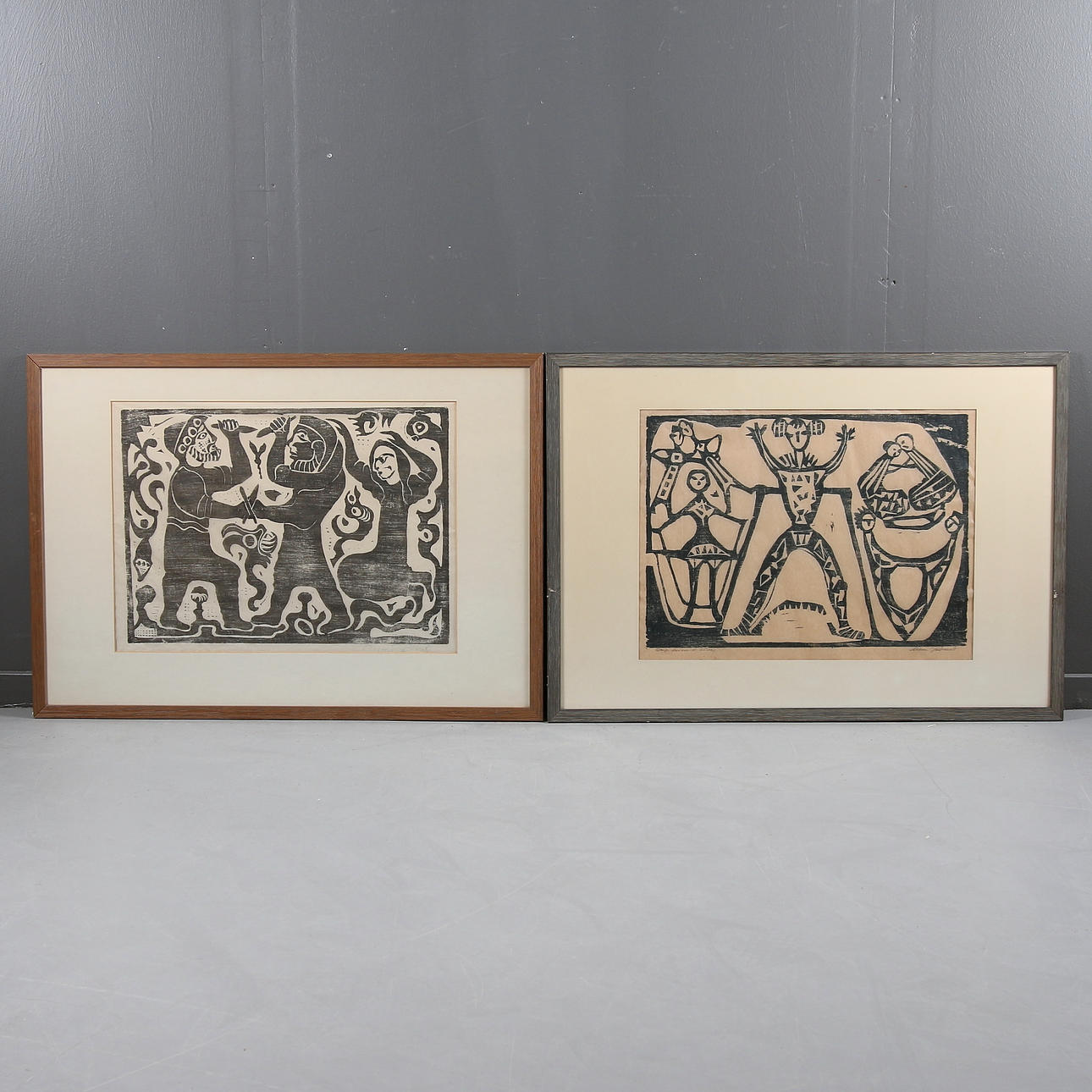 ALLAN JÄDERÅ. 2 st, träsnitt, signerad.