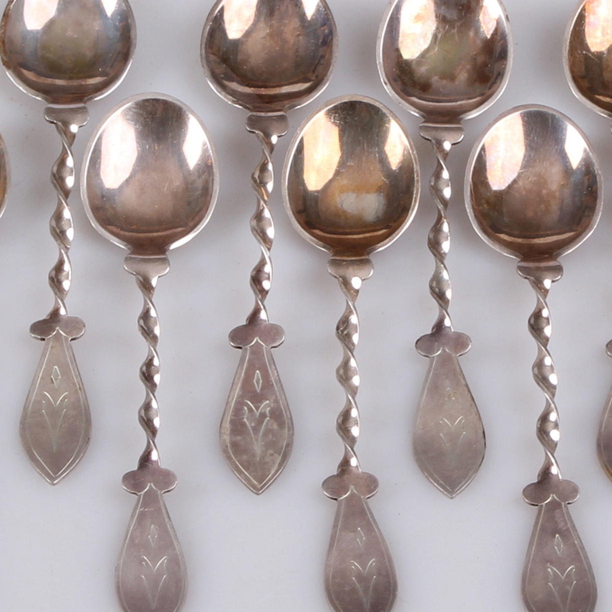 KAFFESKEDAR, 12 st. Silver, Seth S Bergander Atelje, Östersund, 1959.