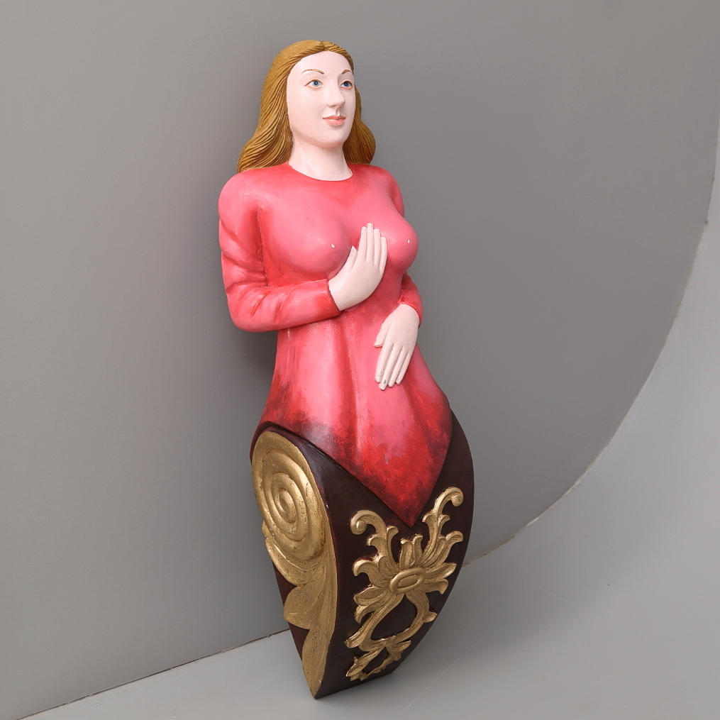 GALJONSFIGUR, träskuren, bemålad, signerad Teodor, 1900-talets senare del.