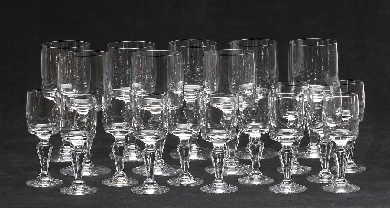 GLASSERVISDELAR, 20 delar, Boda, Åfors bruk.