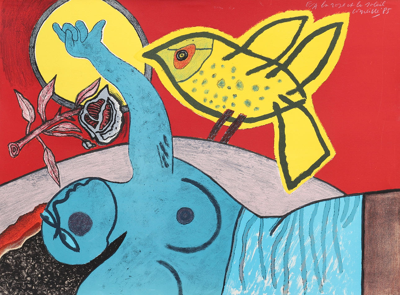 BEVERLOO CORNEILLE. COLOR LITHOGRAPH, "LA ROSE ET LE SOLEIL".