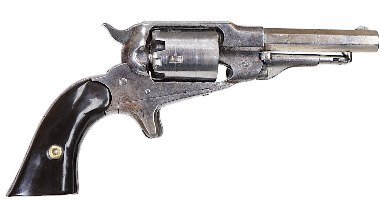 BLOCK REVOLVER, Single Action, make Remington, model New Model Pocket, caliber .31 Black powder, order no. 21607.