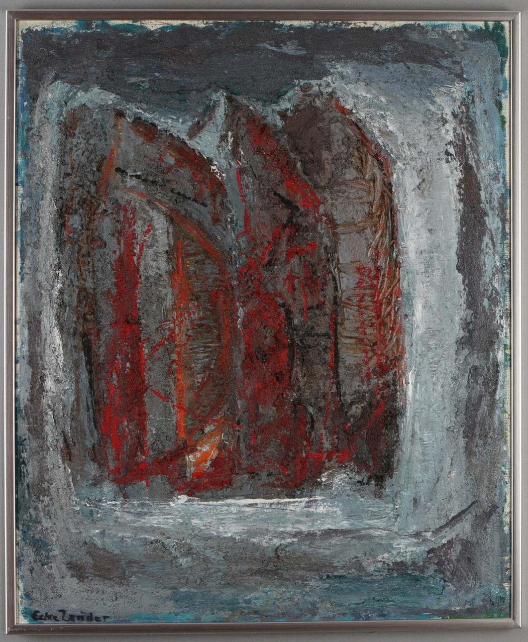 ECKE ZANDER. "Vulkanö", olja på duk, signerad.