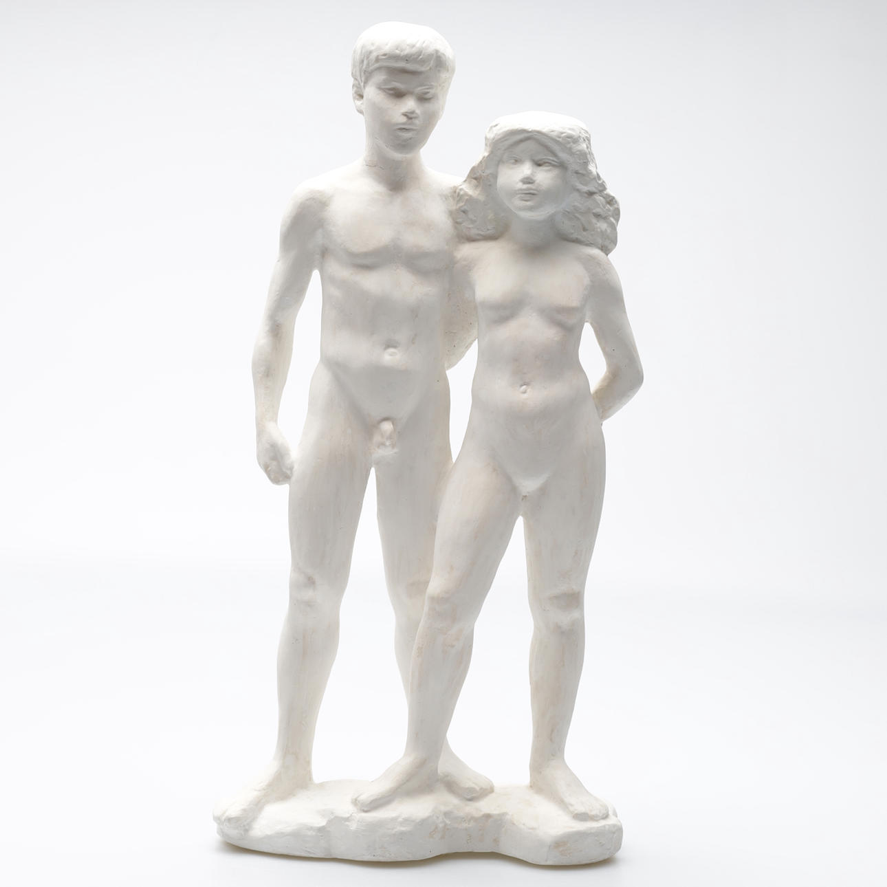 STIG BLOMBERG. "Ask and Embla", Sculpture, plaster, signed.