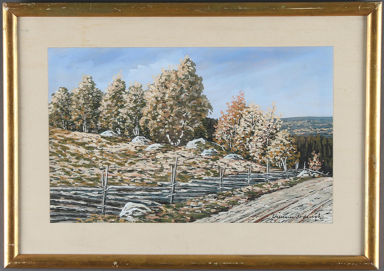 WILLIAM BODINGH. Autumn motif, watercolor, signed.