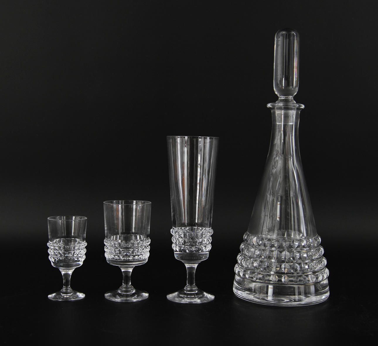 GLASSERVIS, 30 delar, "Corona", Bengt Edenfalk, Skruf Glasbruk.