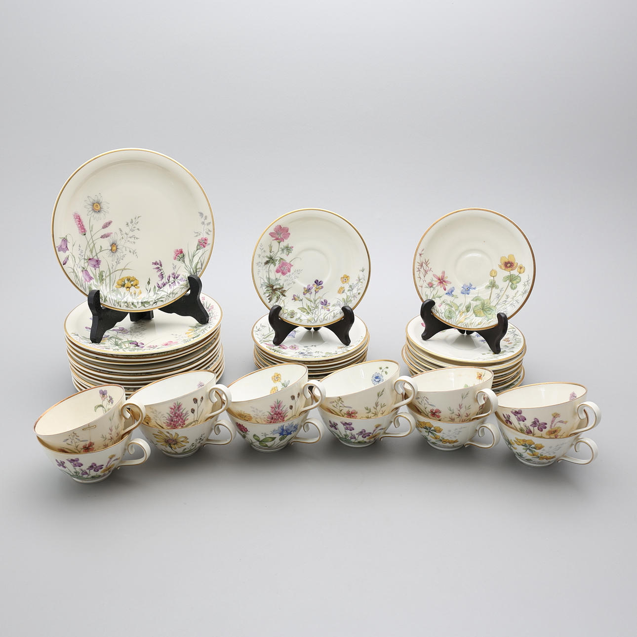 KAFFESERVIS (39), blomstermotiv, Krautheim, Bavaria.