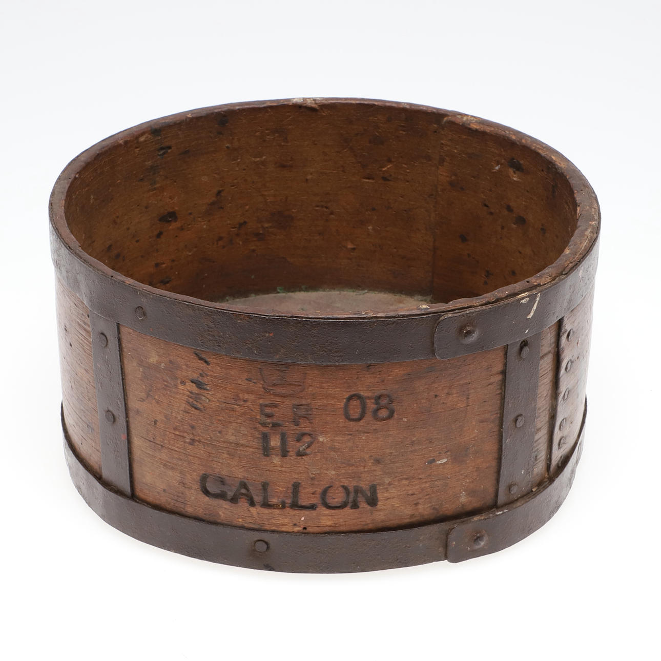 A COOPERED OAK GRAIN MEASURE.