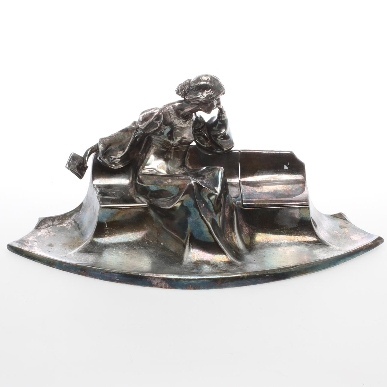 SKRIVSTÄLL, vitmetall, J.P. Kayser Sohn, Tyskland, 1900-talets början.