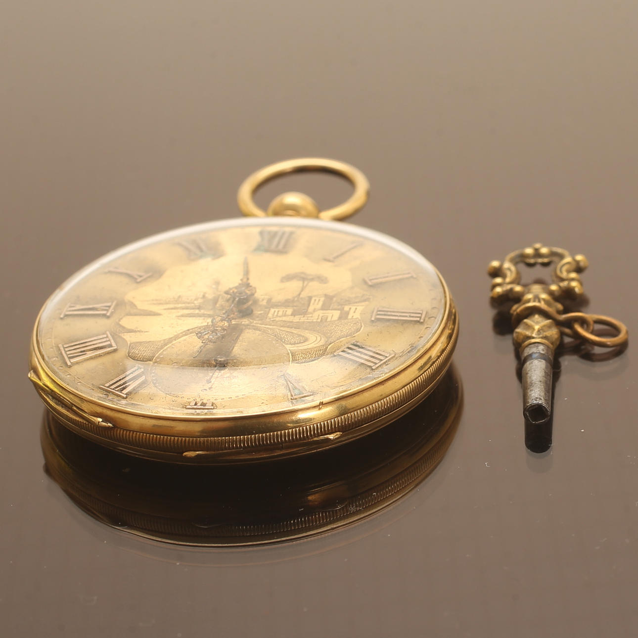RELOJ DE BOLSILLO, oro 14k, siglo XIX.