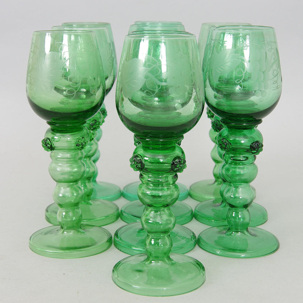 REMMARE, 10 stycken, grönt glas.