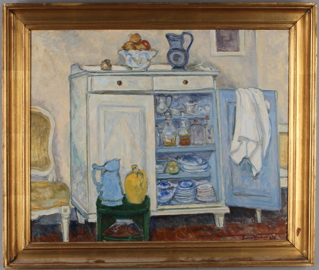 TURE BOSIN. "Skänken", olja på pannå, signerad samt daterad 1965.