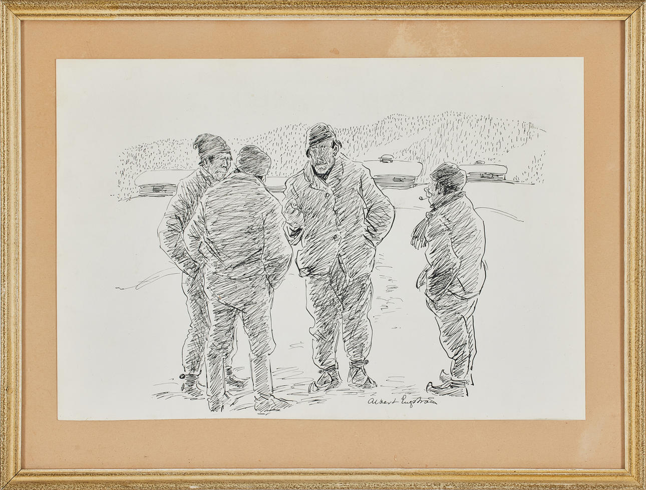 ALBERT ENGSTRÖM. Meeting between old men.