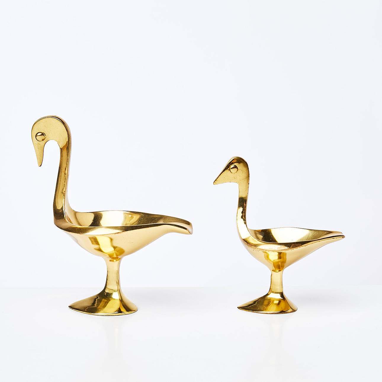 JONATHAN ADLER. BOWS, 2 pcs., "Bird Bowl", brass, marked on the bottom.