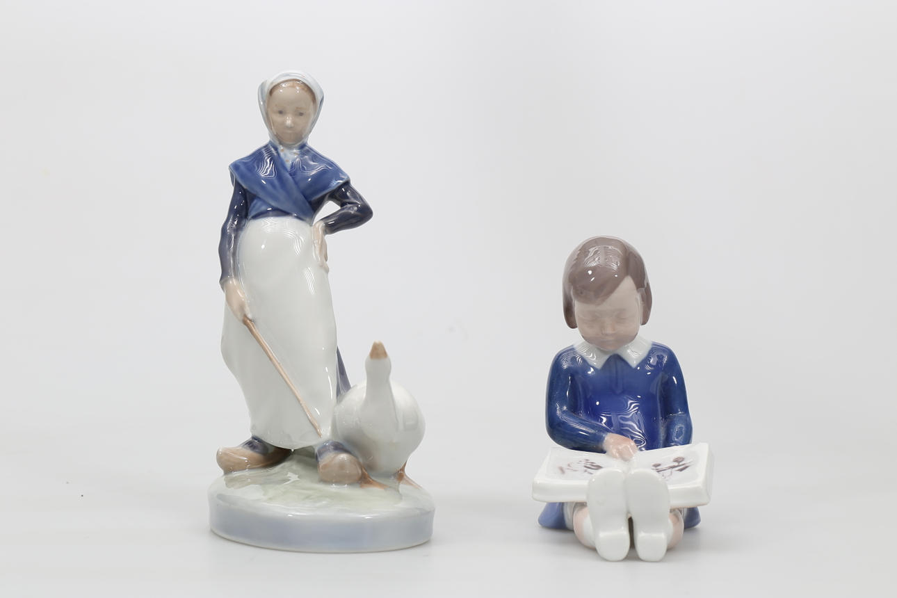 FIGURINER, porslin, 2 stycken, Kunglig Dansk och Bing & Gröndahl.