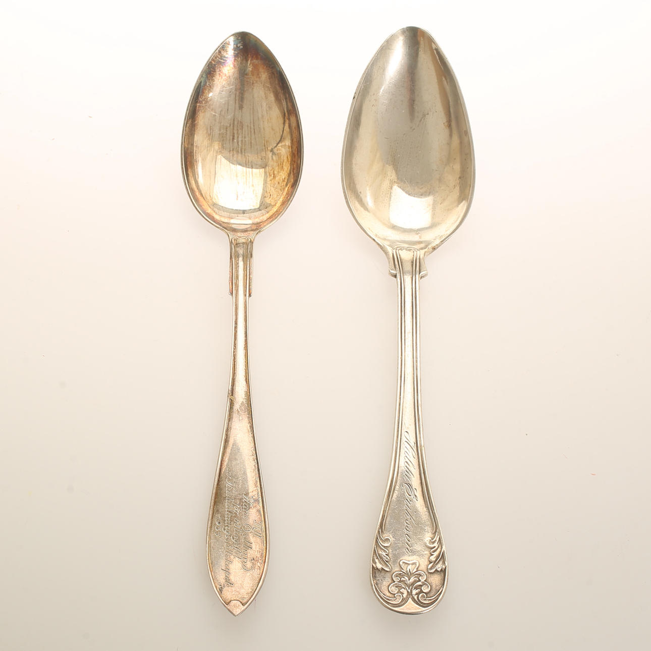 LÖFFEL, 2 Stück, Silber, 1900.