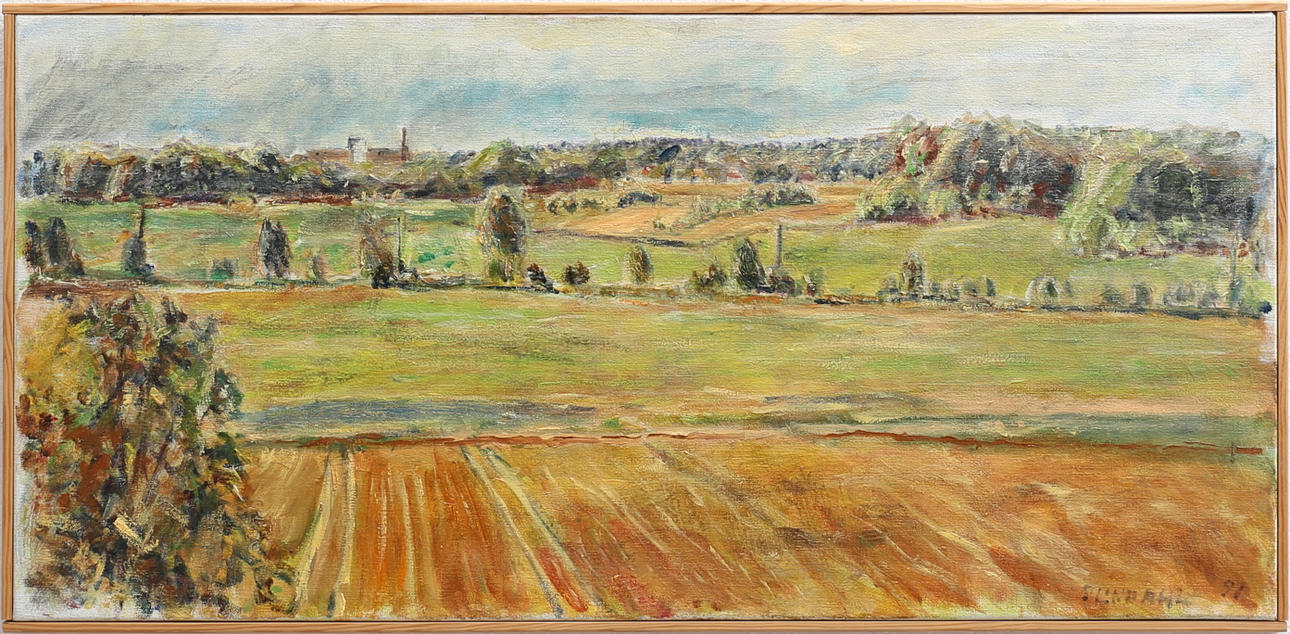 STEN LINDAHL. "Döderhultsdalen". Olja på duk, signerad och daterad 91.