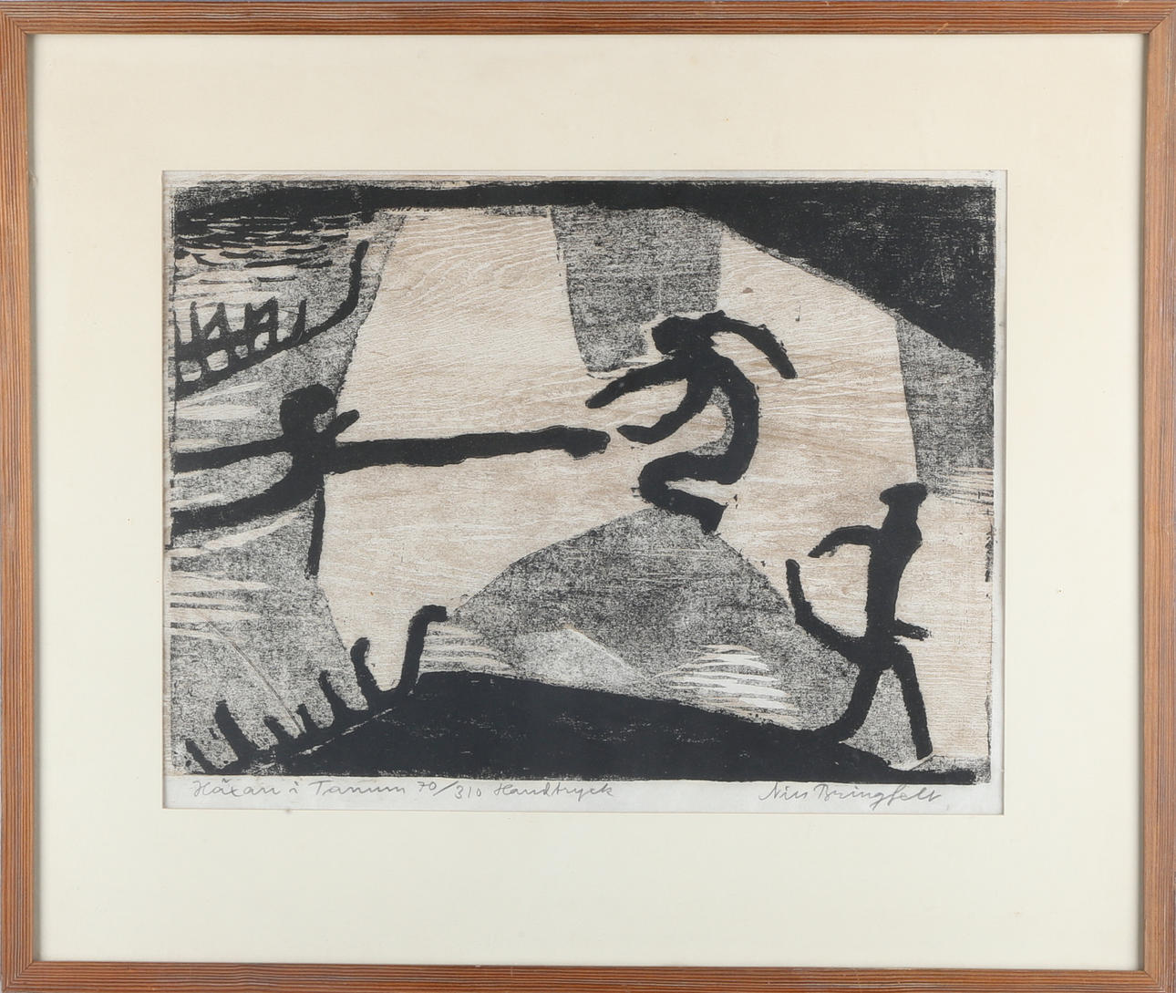 NILS BRINGFELT. "Häxan i Tanum" 70/310, Handtryck, Signerad Nils Bringfeldt.