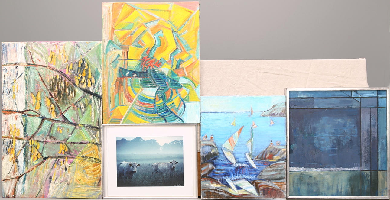 WANJA "NONES" HÅKANSSON. olja på duk 4 st + FOTOGRAFI Berit A. -03.