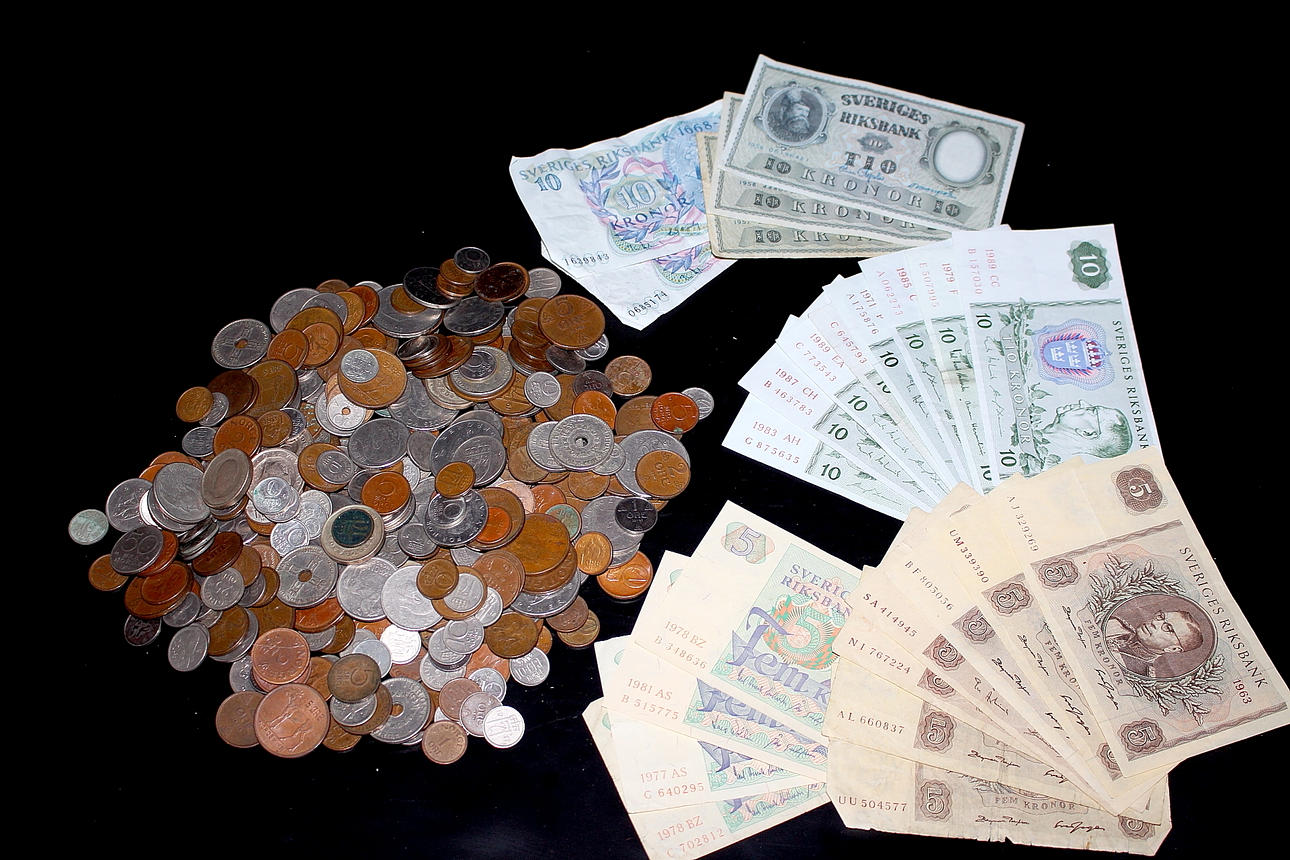 SEDLAR Svenska och MYNT Norska, silver, koppar.