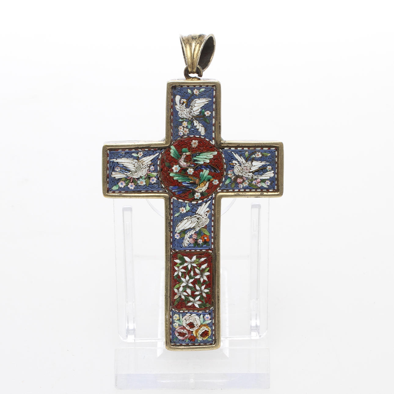 HÄNGE, mikromosaik i silverinfattning., 1900-tal.